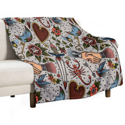 American Traditional Flash Pattern Anti-pilling Throw Blanket
