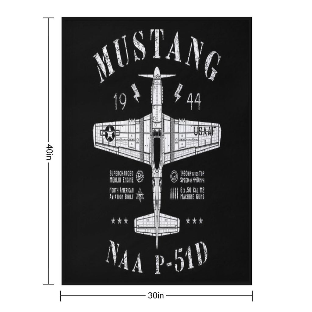 P-51 Mustang Sustainable Throw Blanket