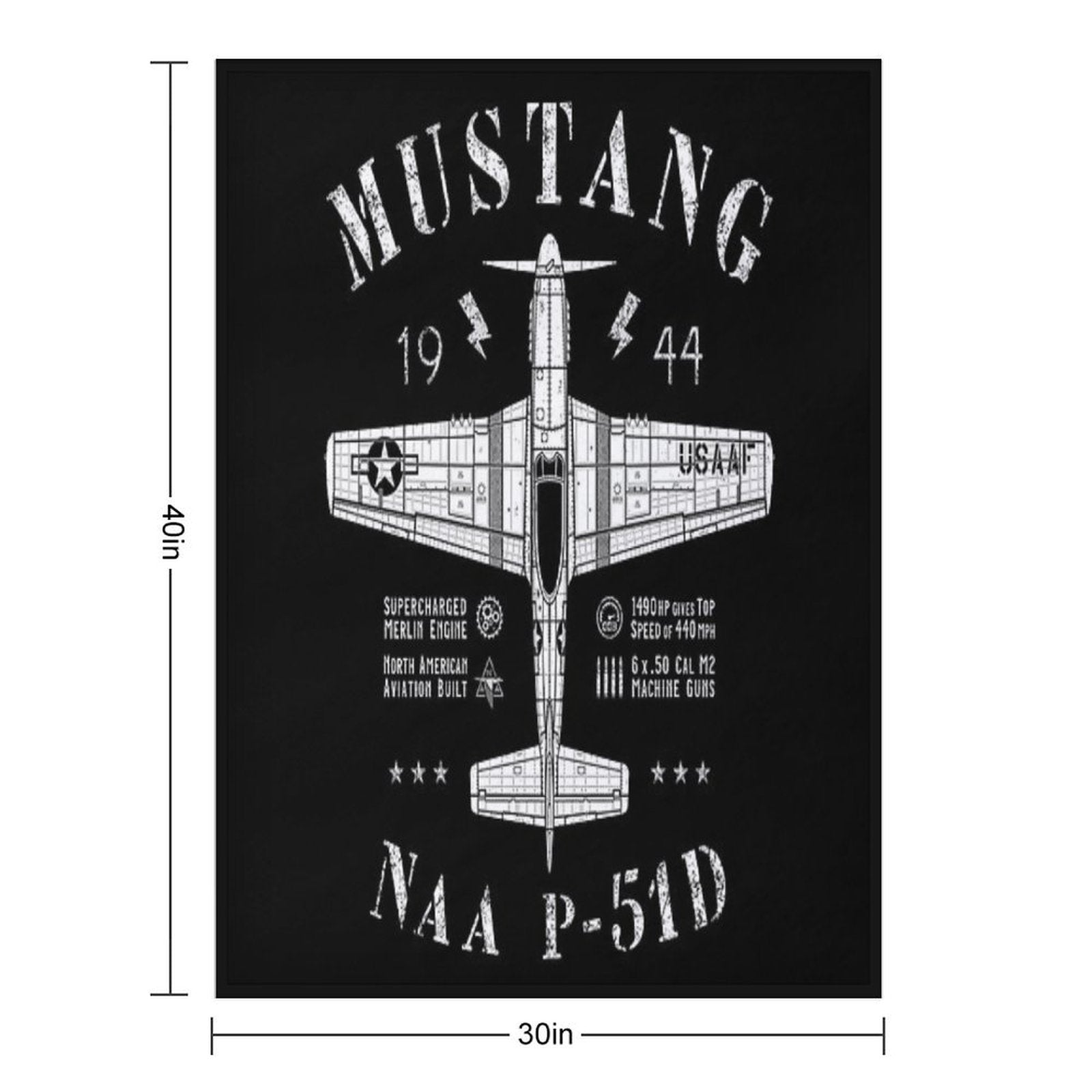 P-51 Mustang Sustainable Throw Blanket