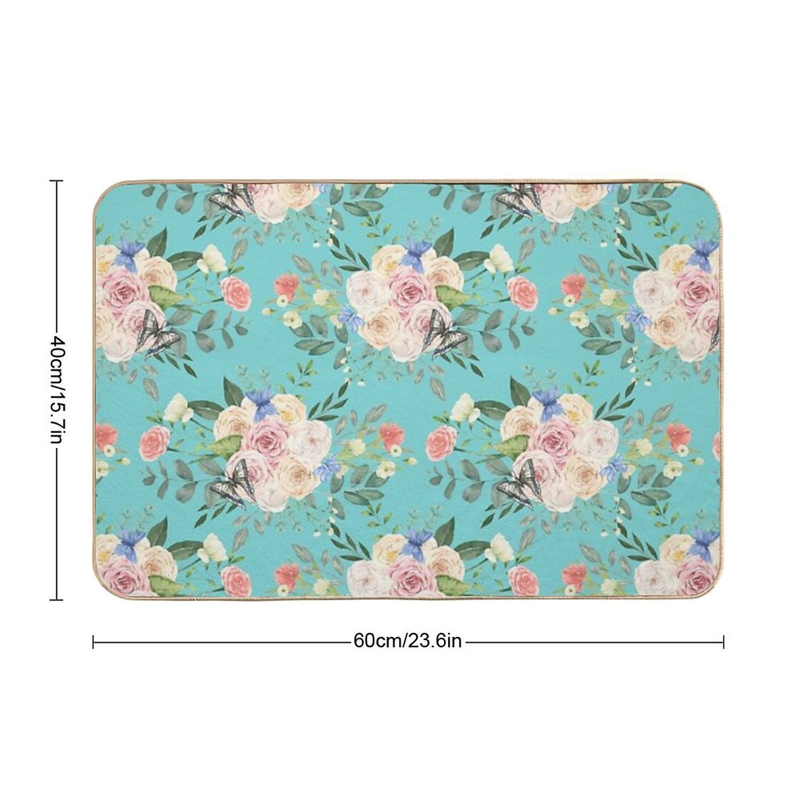 Butterflies,flowers,roses,spring,summer  Non-Slip Bath Mat