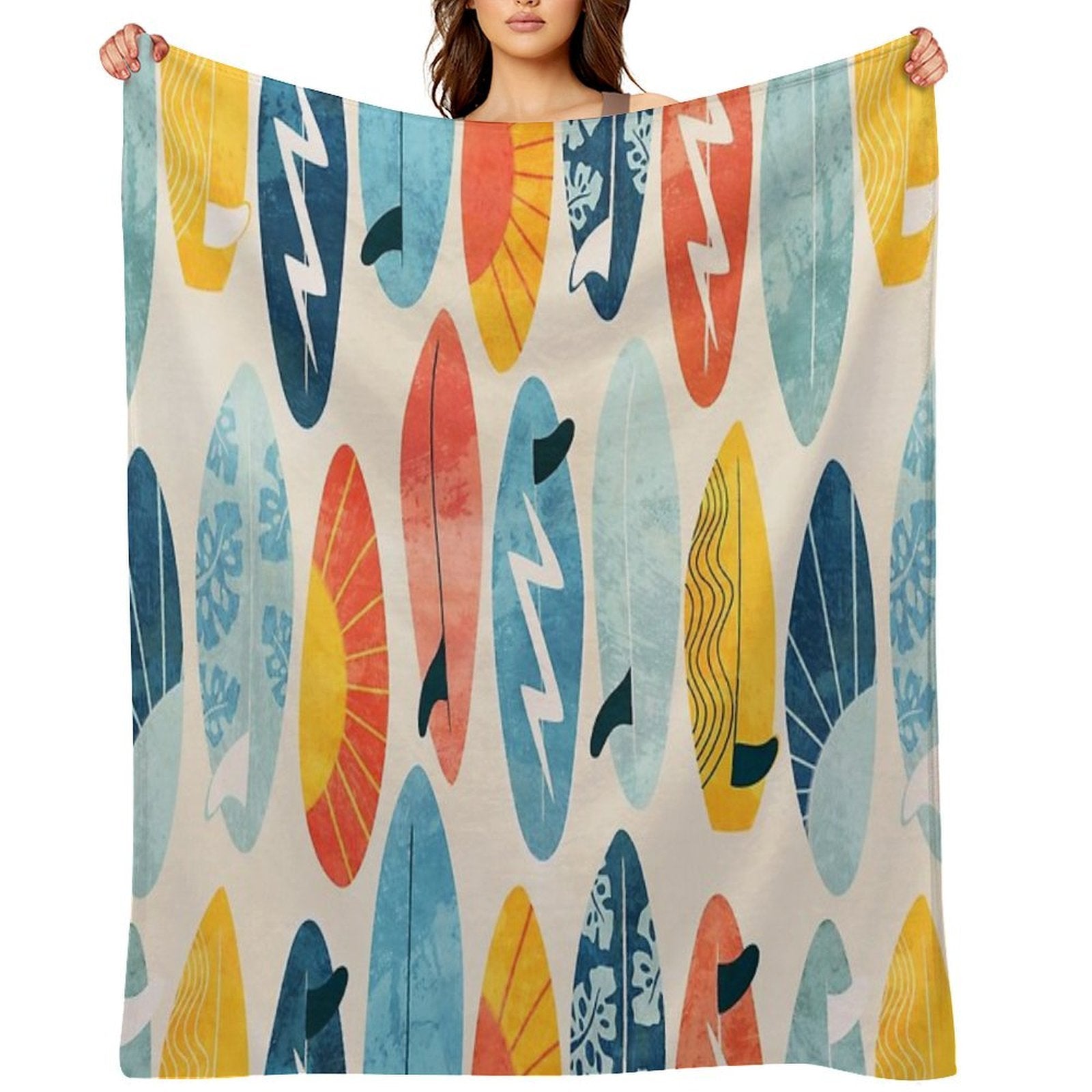 Surfboard White Wrinkle-free Throw Blanket