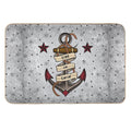 Old School Tattoo Style Design.  Anti-Trip Bath Mat