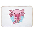 Cute Axolotl Eating Popsicle Ice Cream Durable Bath Mat