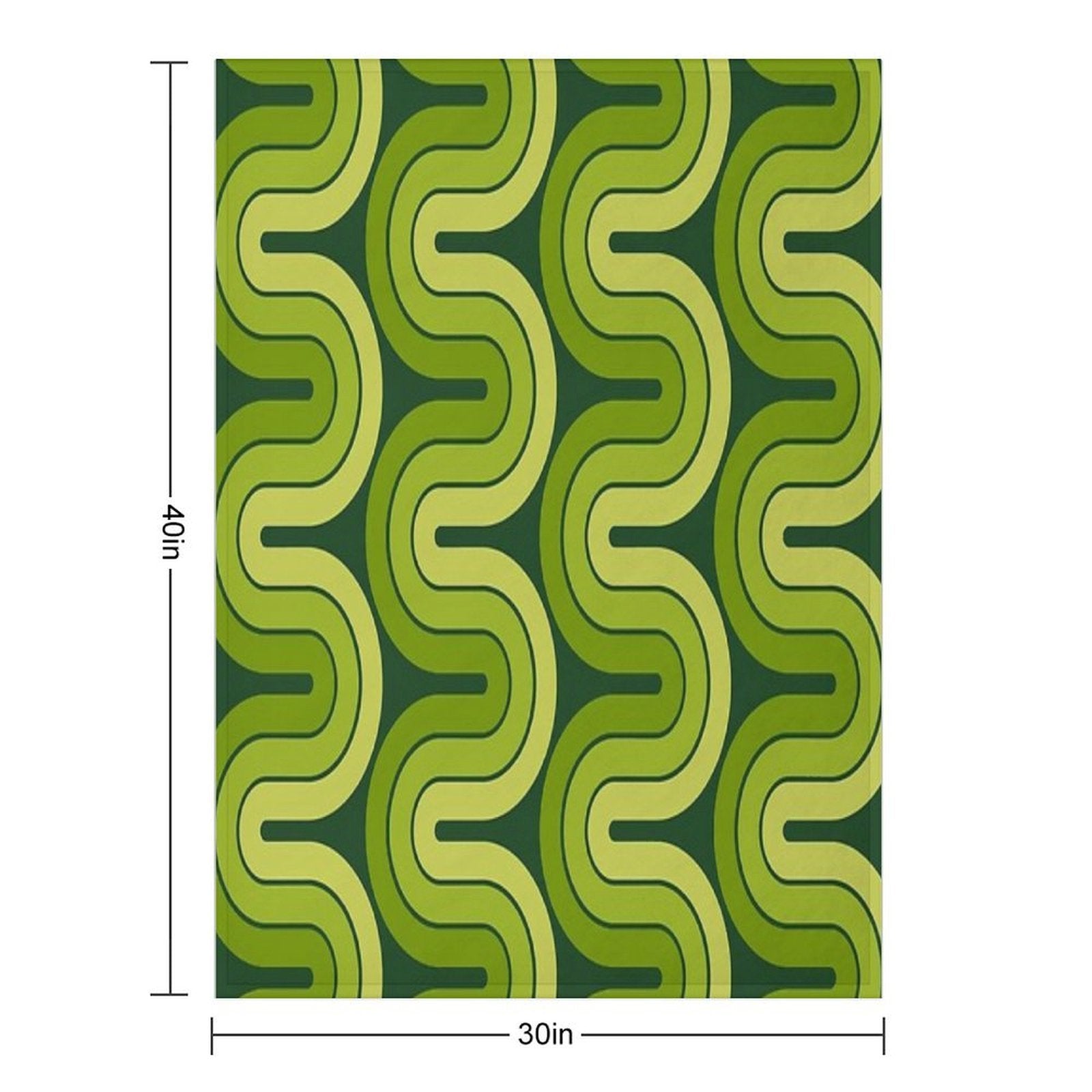 Retro Geometric Gradated Design Avocado Green Wrinkle-free Throw Blanket