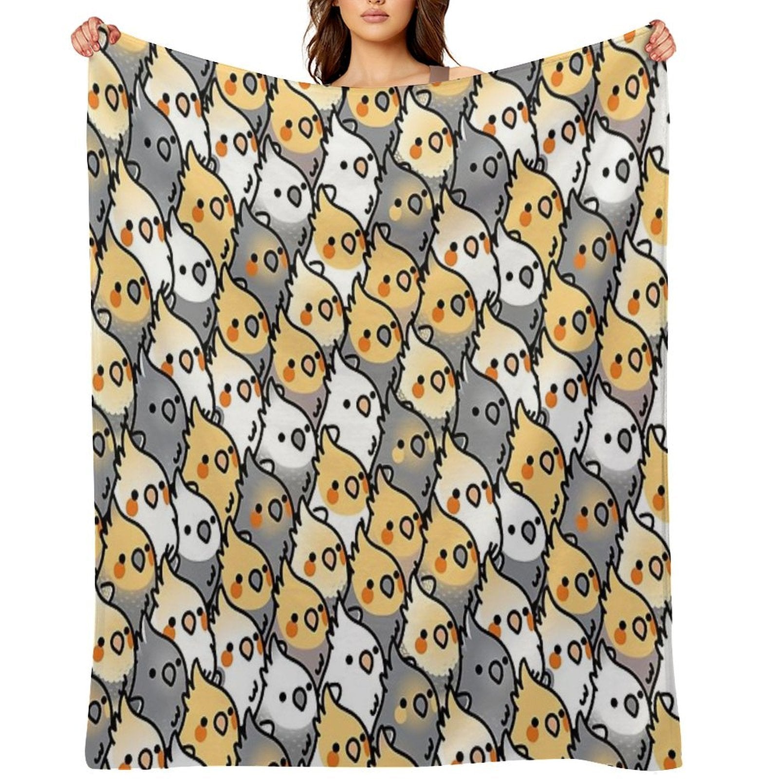 Chubby Cockatiel Party Anti-pilling Throw Blanket