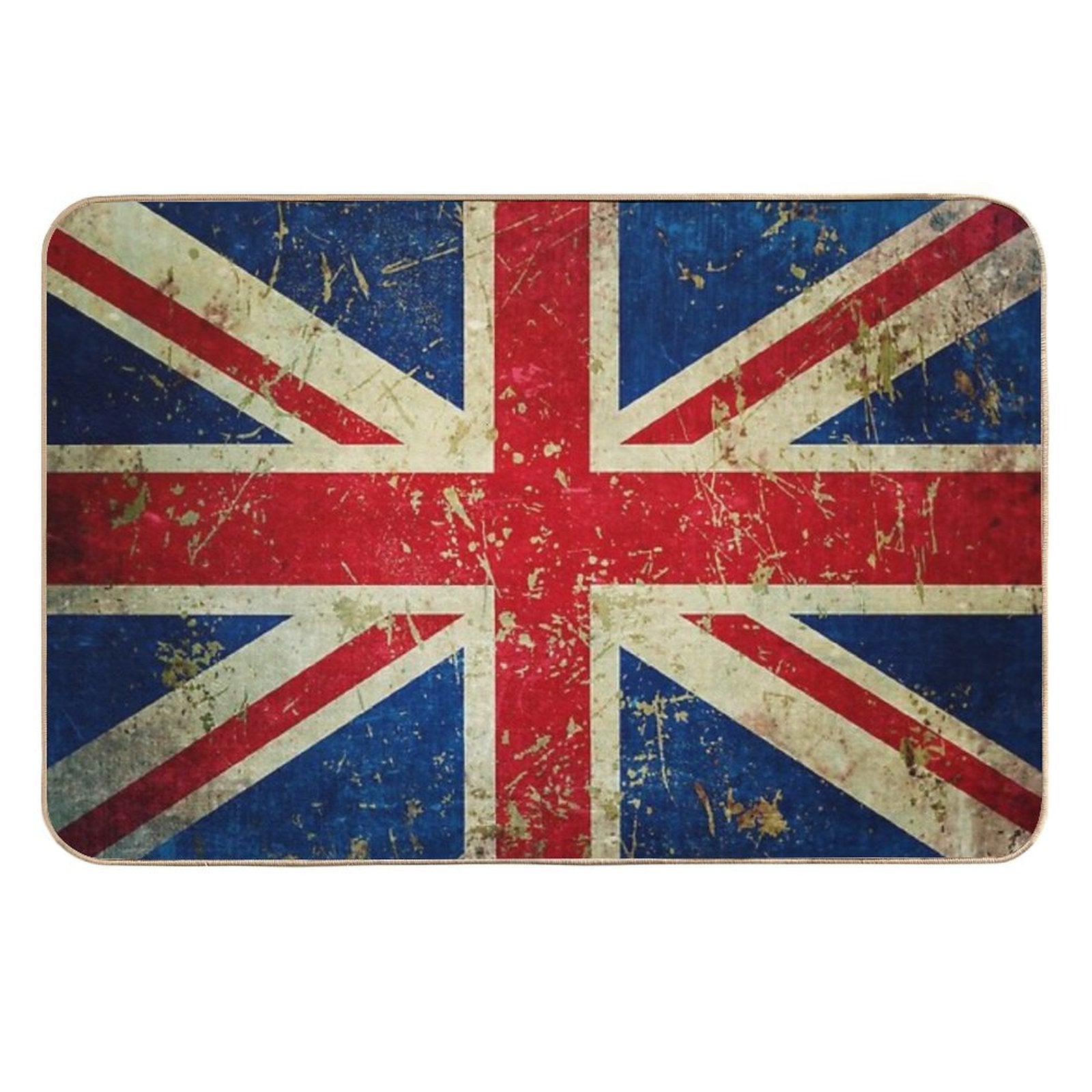 Grunge Union Jack - Scratched Metal Effect  Odorless Bath Mat