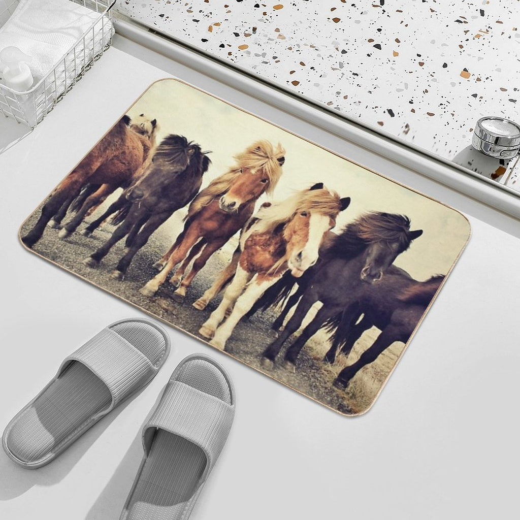 Horses  Rapid-Drying Bath Mat