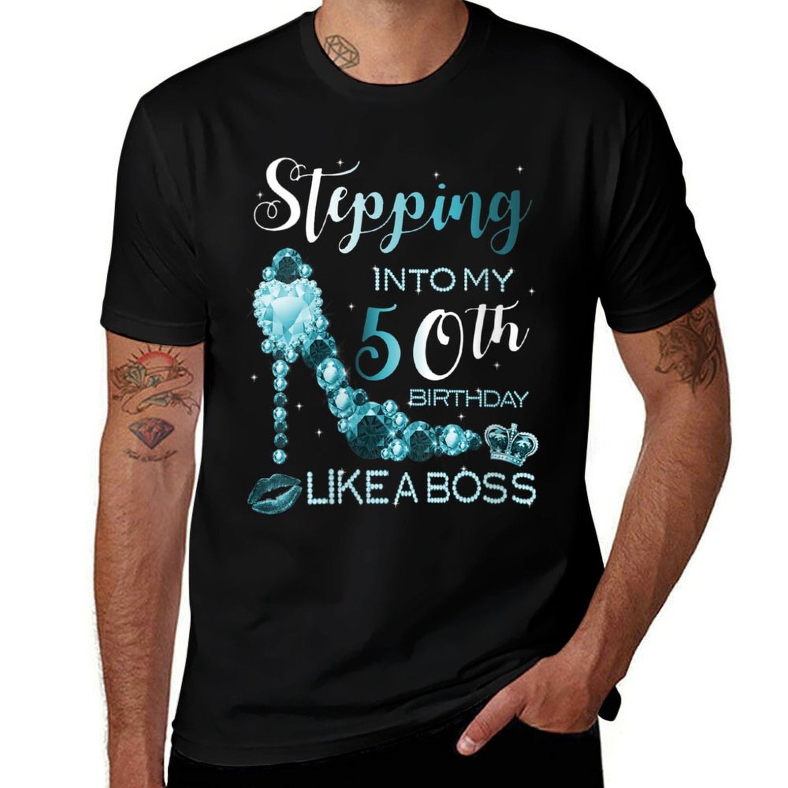 Womens 50th Birthday Women Zircon Birthstone December Gift  Rolled Sleeves T-Shirt