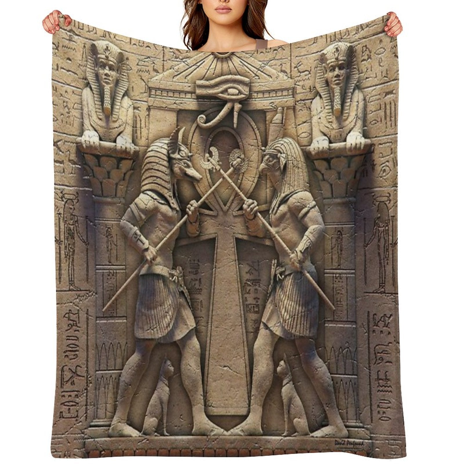 Egyptian Gods Versatility Throw Blanket