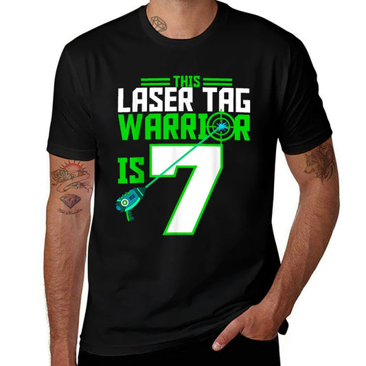 This Laser Tag Warrior Is 7 Gaming Birthday Party  Trendy Pattern T-Shirt