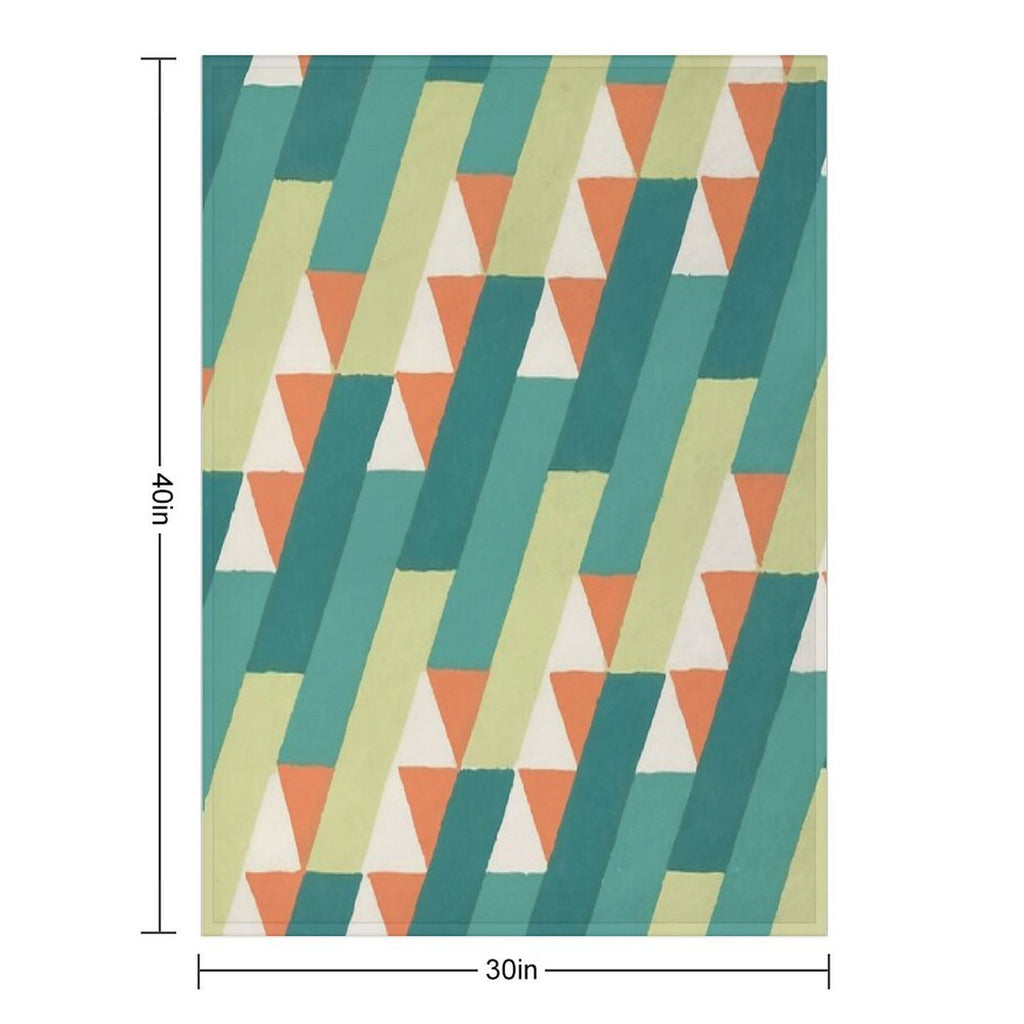 Diagonal Geometric Pattern – Vibrant Retro Style Shrink-resistant Throw Blanket