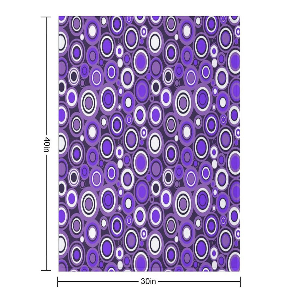 Ultra Violet, Purple And White Circle Retro Pattern Easy Care Throw Blanket