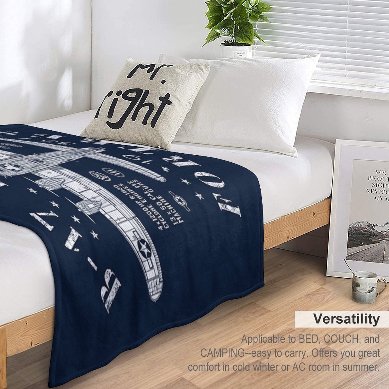 B17 Flying Fortress Compact Throw Blanket