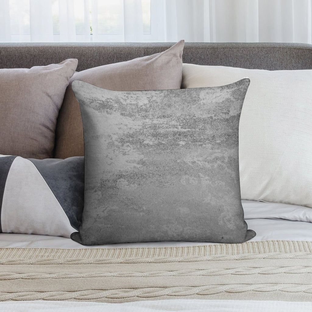Concrete Texture Solid Grey Gray Colour Soft Washable Throw Pillow