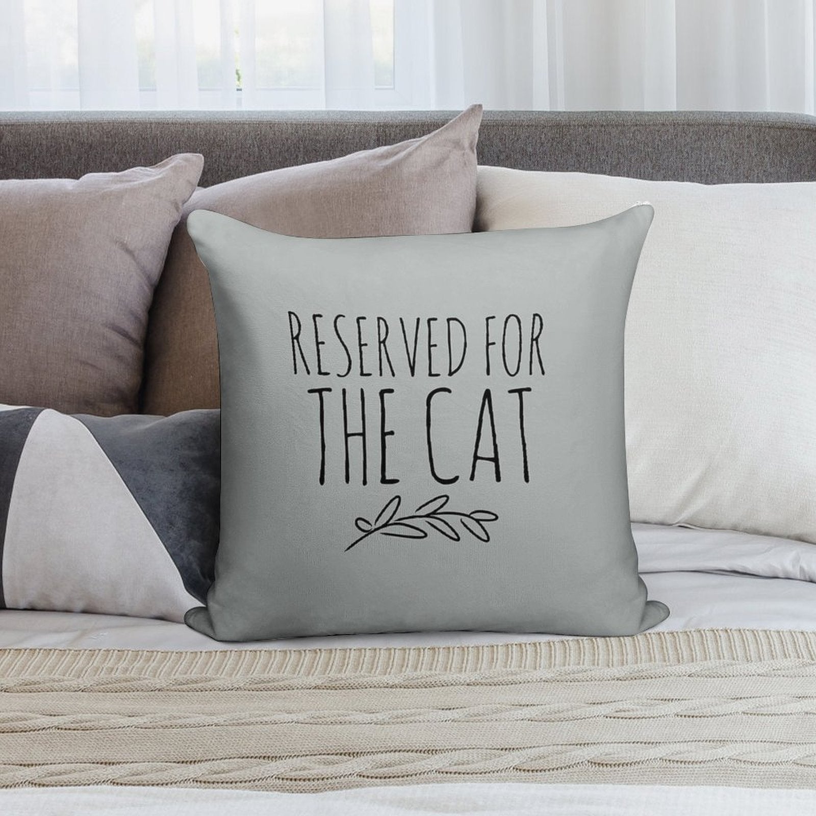 Reserved for The Cat Soft Ultra-Soft Texture Throw Pillow
