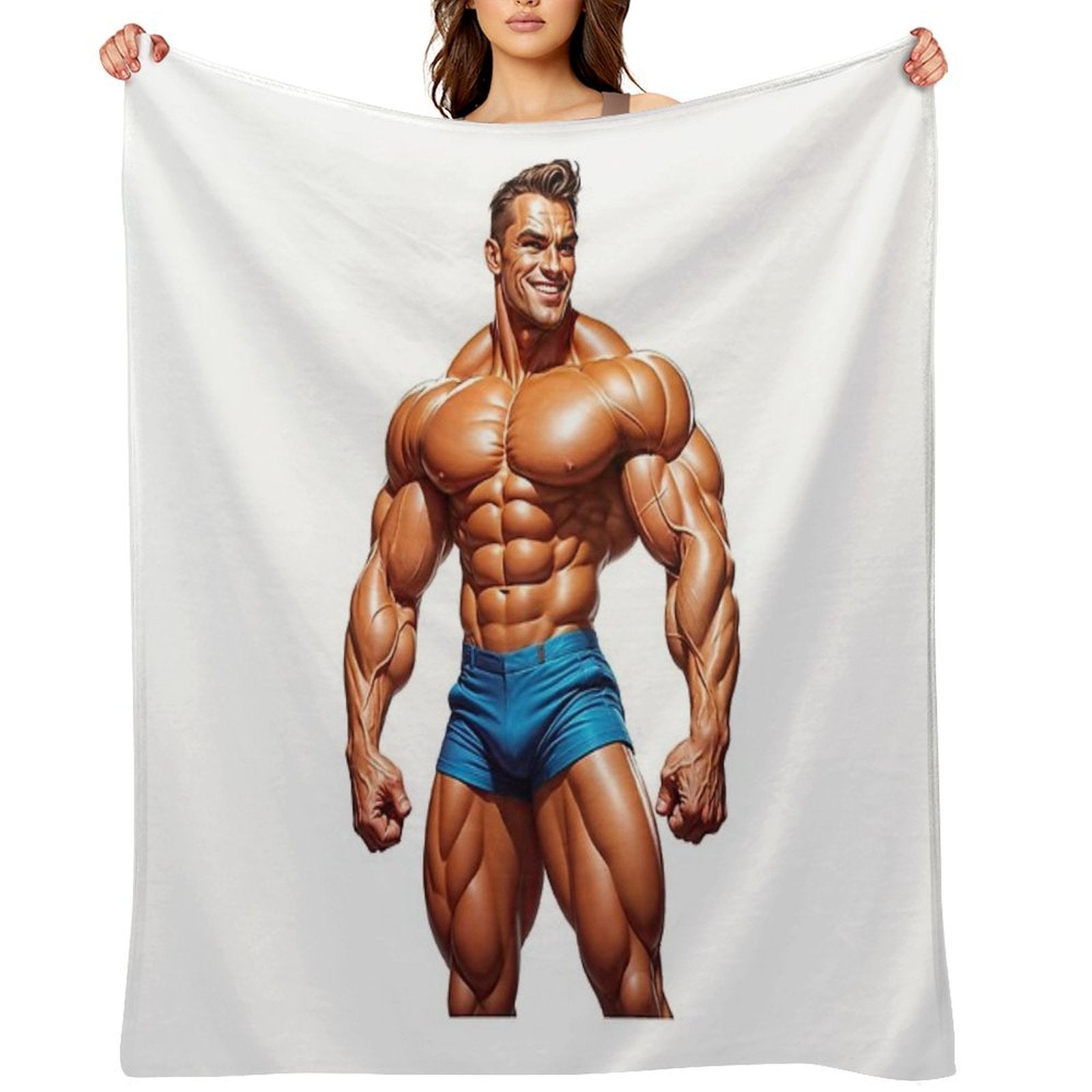 New Series Bodybuilder Sticker #91 Wrinkle-free Throw Blanket