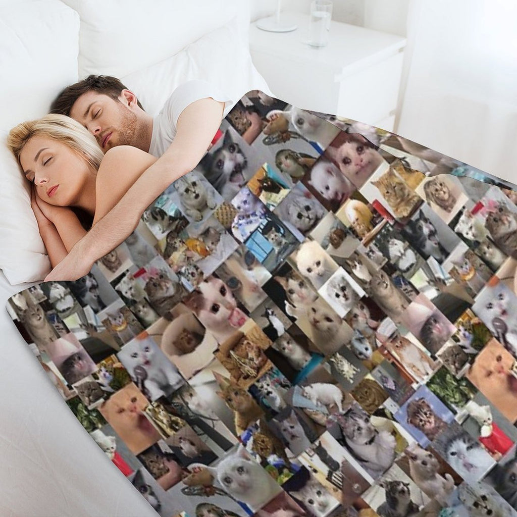 Ultimate Sad Cats (4K) Sustainable Throw Blanket