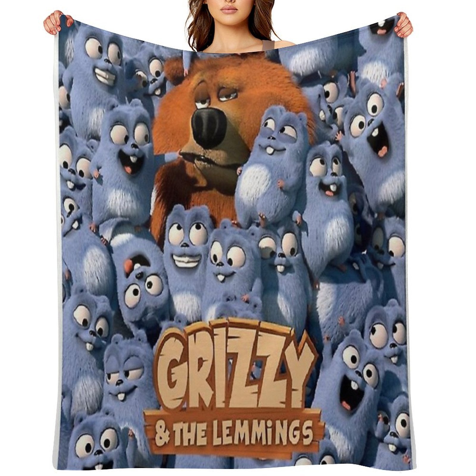Grizzy And The Lemmings Shrink-resistant Throw Blanket
