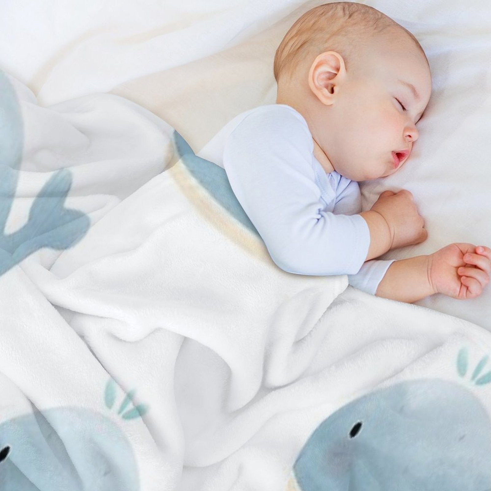 Blue Whale Watercolor Hand Drawn Kawaii Versatility Throw Blanket