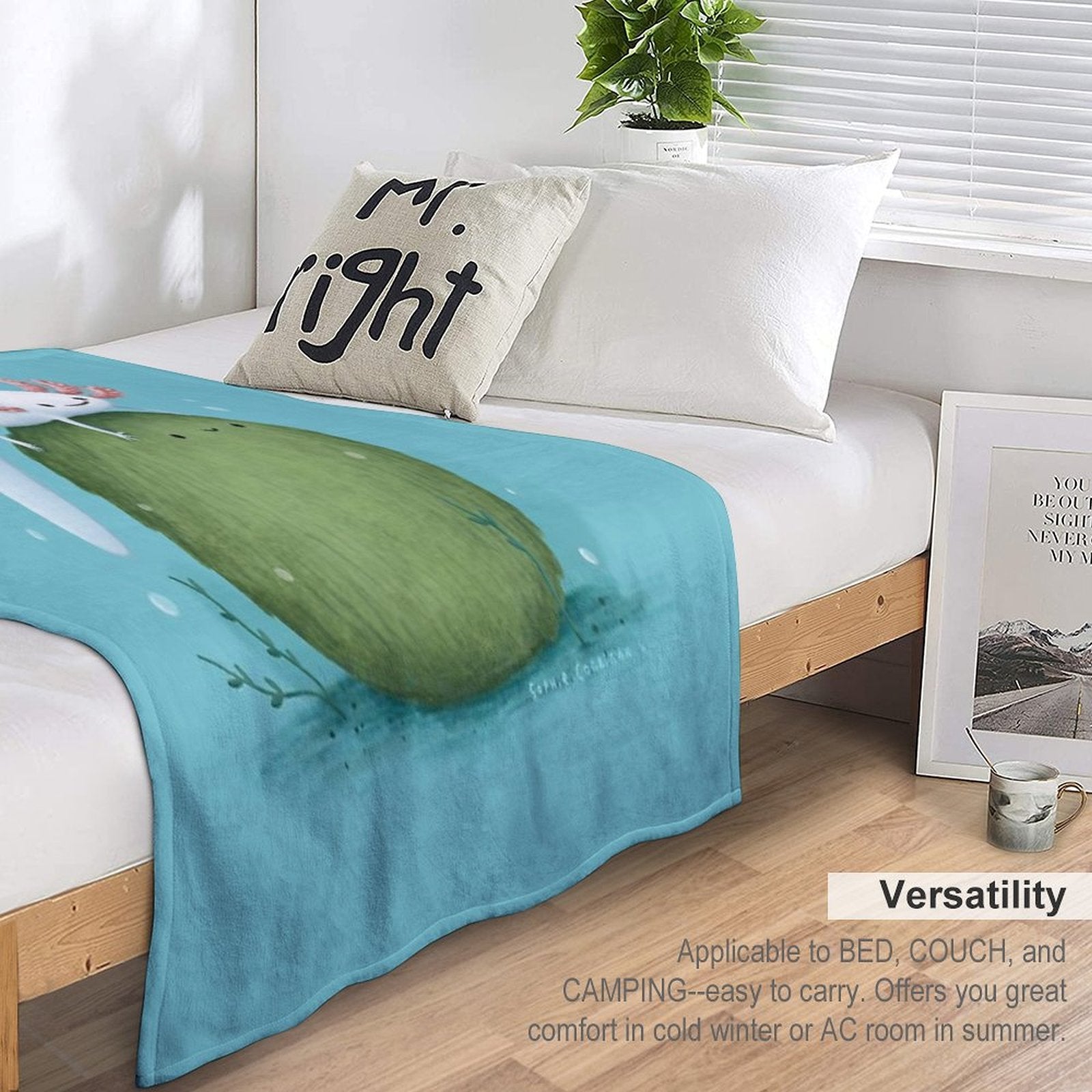 Axolotl on A Mossball Velvety-soft Throw Blanket
