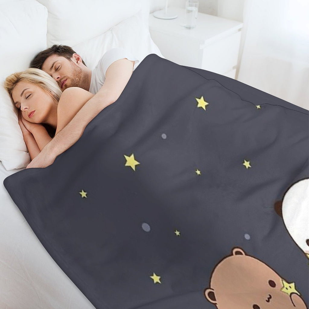 Bubu And Dudu Watching The Moon Together Multi-functional Throw Blanket