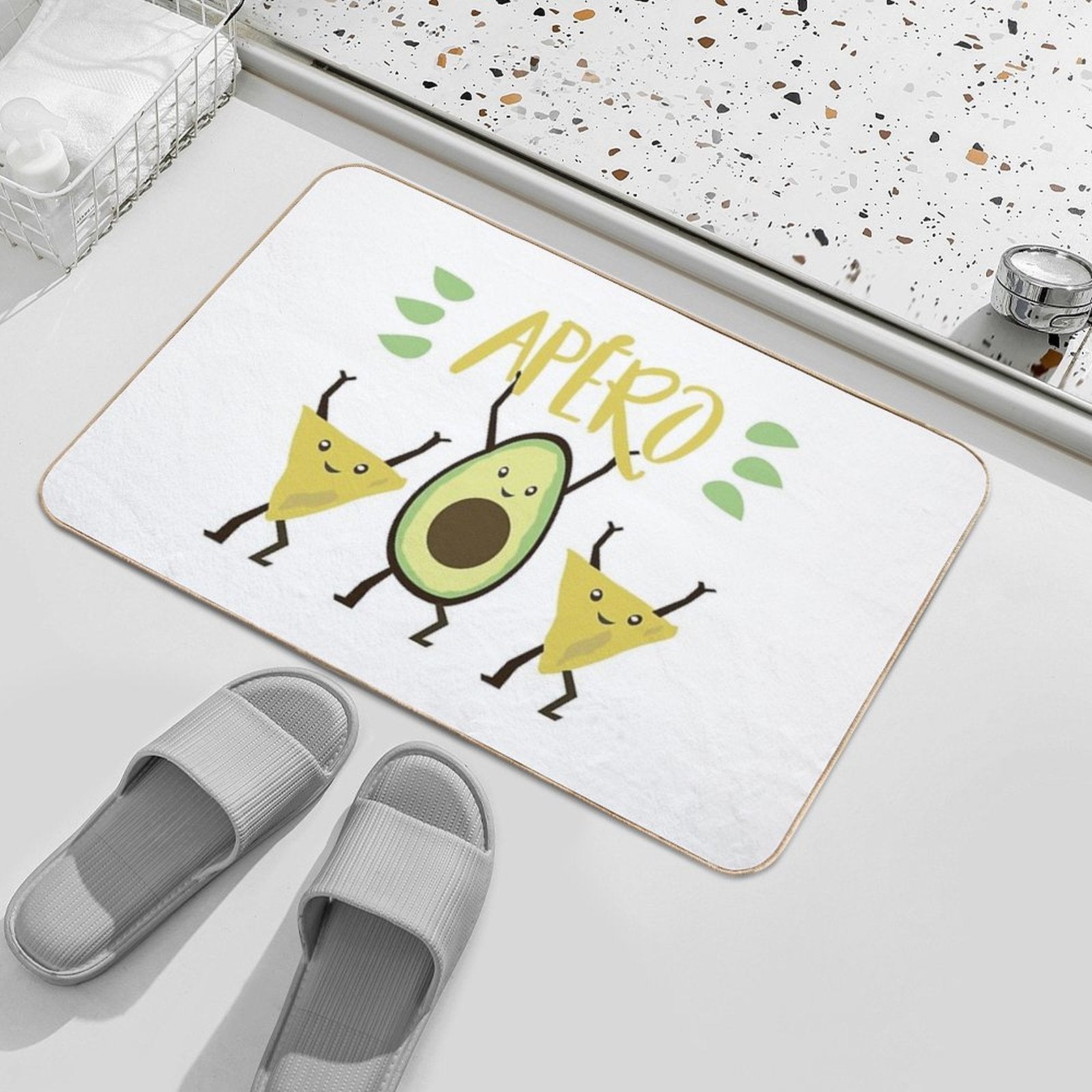 Avocado Dancing Aperitif  Stain-Proof Bath Mat