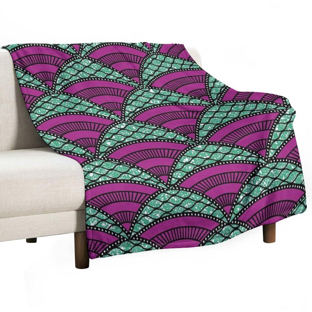 Afro Ankara Wax Print 14 All-season Throw Blanket
