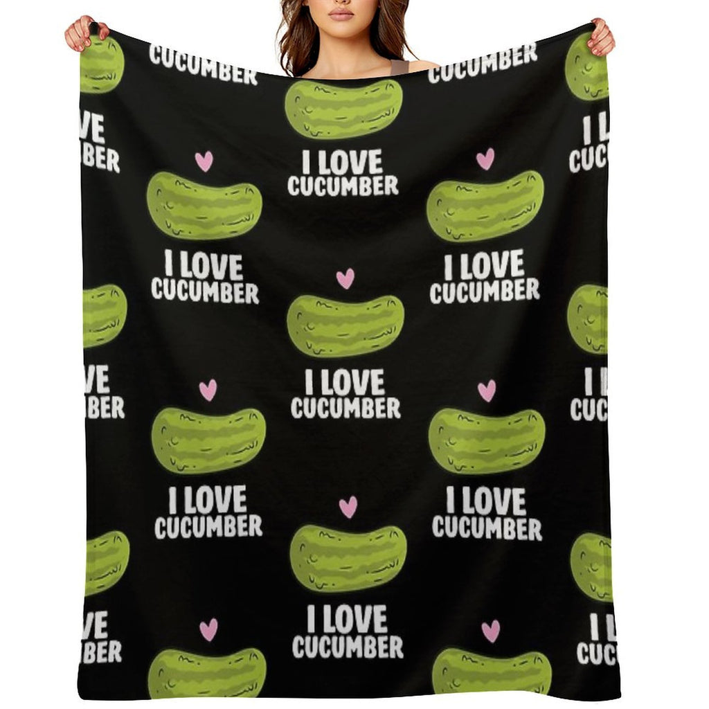 Cucumber - I Love Cucumber Travel-friendly Throw Blanket