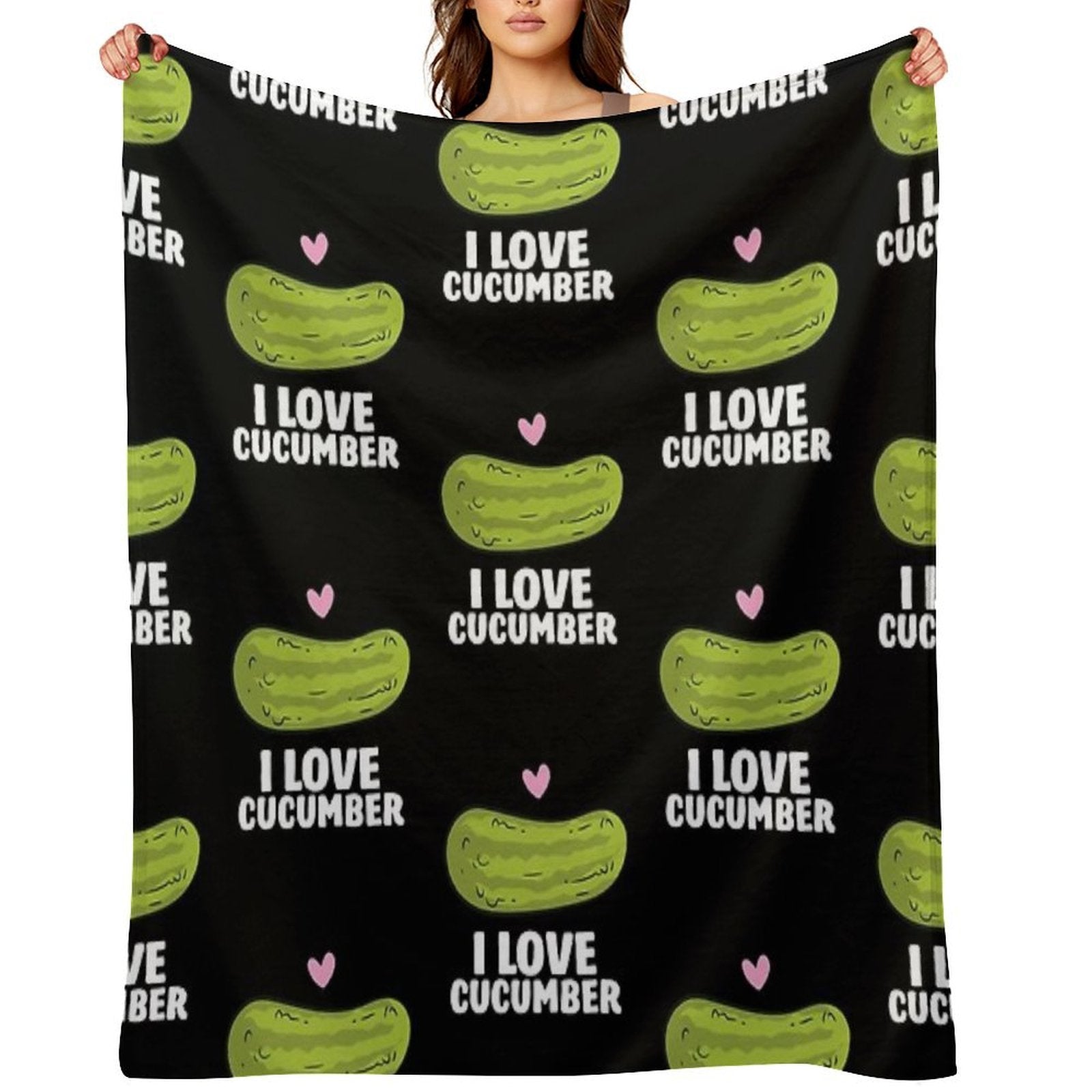 Cucumber - I Love Cucumber Travel-friendly Throw Blanket