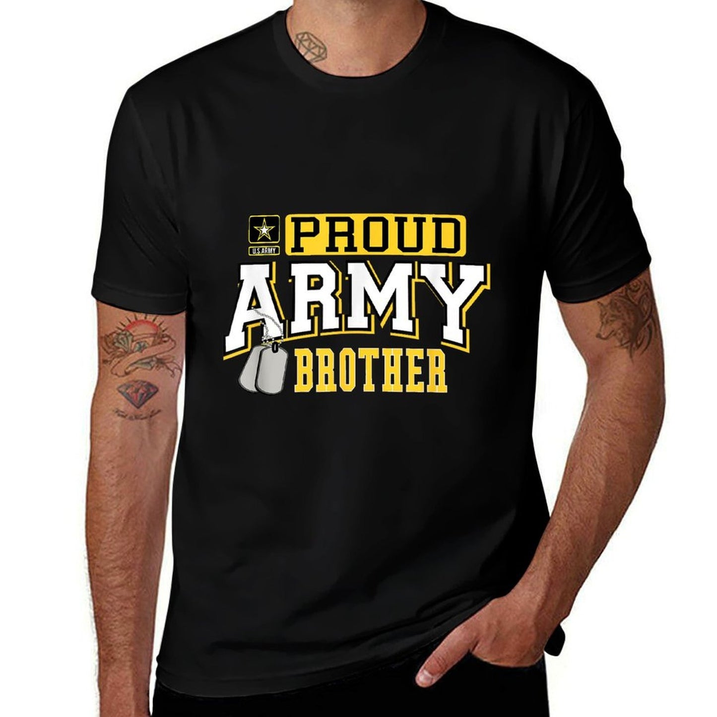 Proud Army Brother Military Pride T  Oversized Silhouette T-Shirt