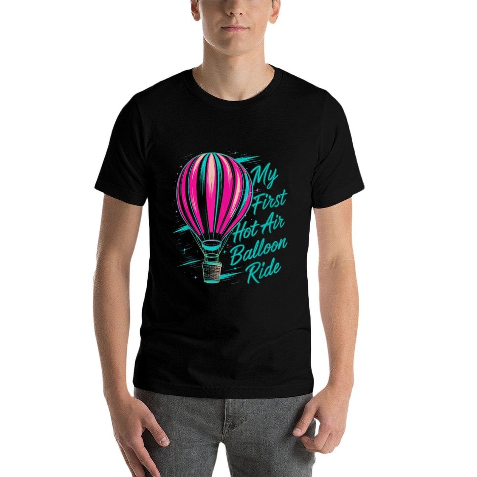 Festival My First Hot Air Balloon Ride Aircraft  Fade-proof Color T-Shirt