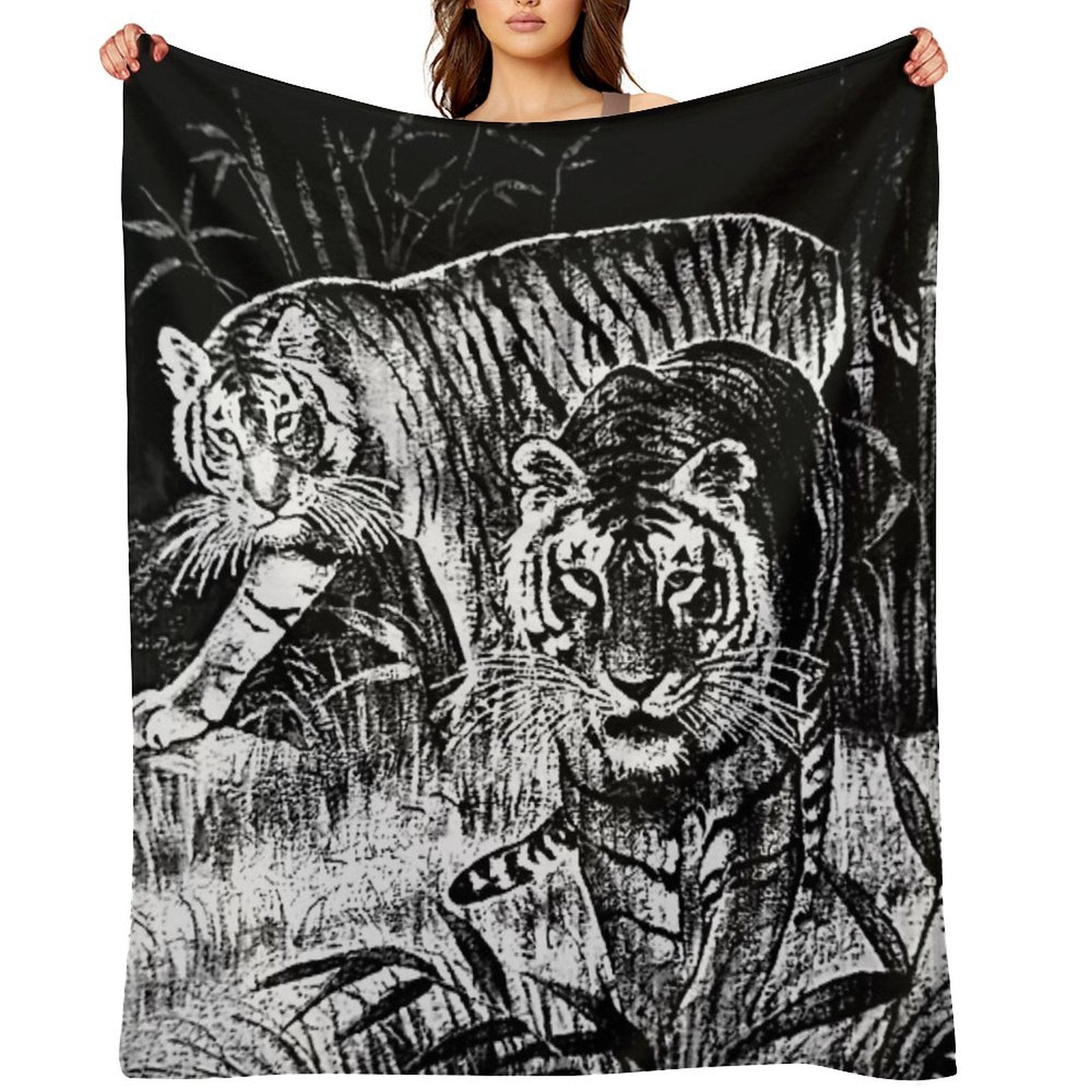 Cobija Del Tigre Mexican Blanket Tiger Meme Plush Throw Blanket