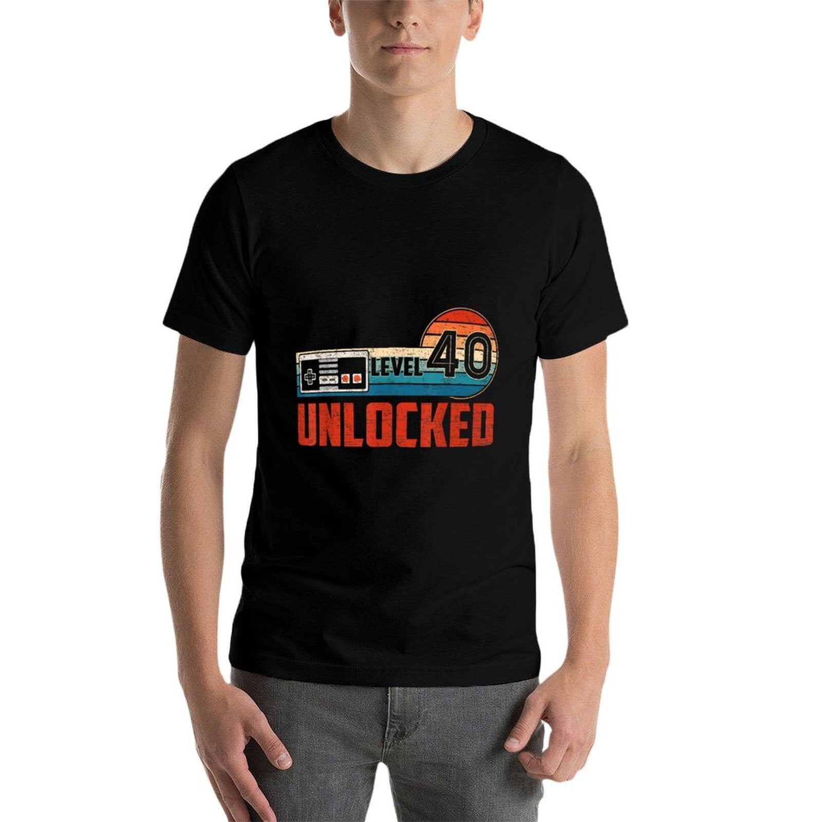40 Birthday Gift Unlocked Level 40 Vintage Game Controller  Eco-friendly Material T-Shirt
