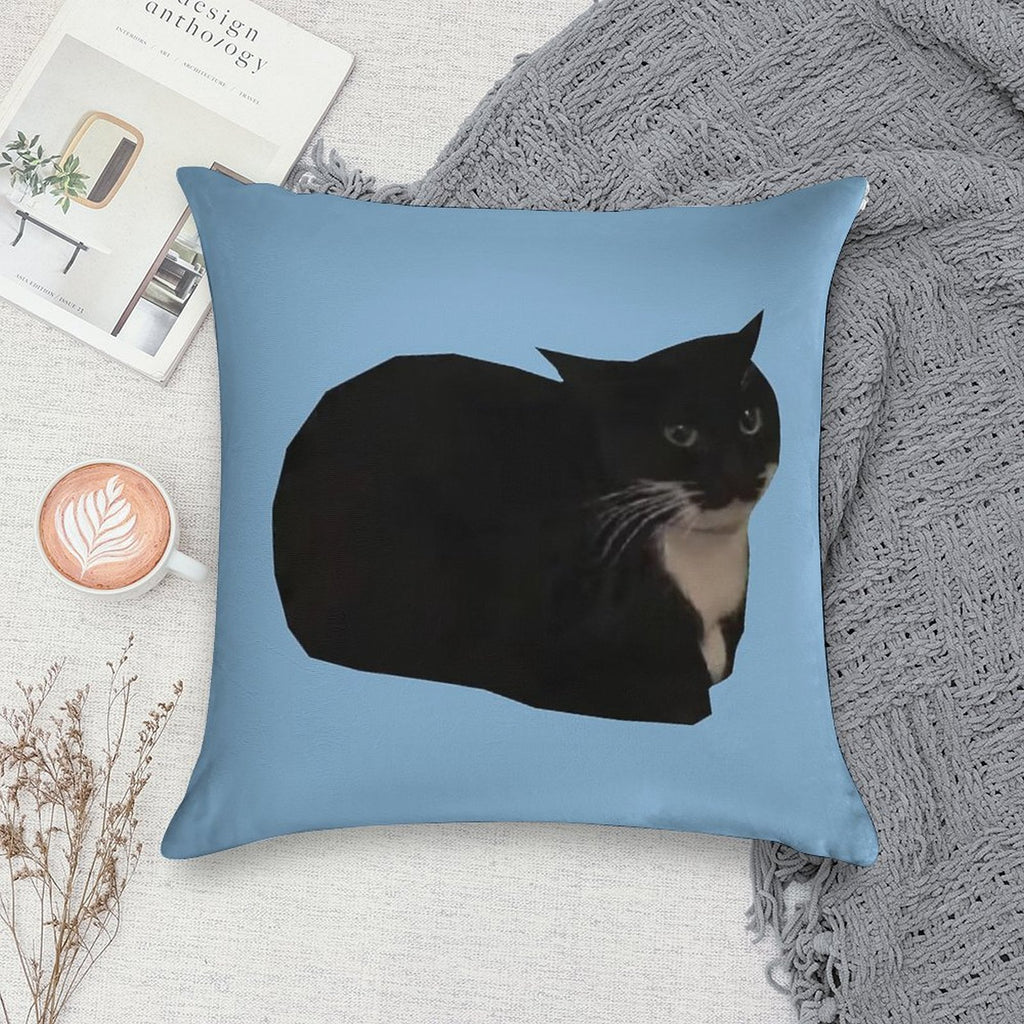 Maxwell The Cat Soft Short Plush Fabric Throw Pillow