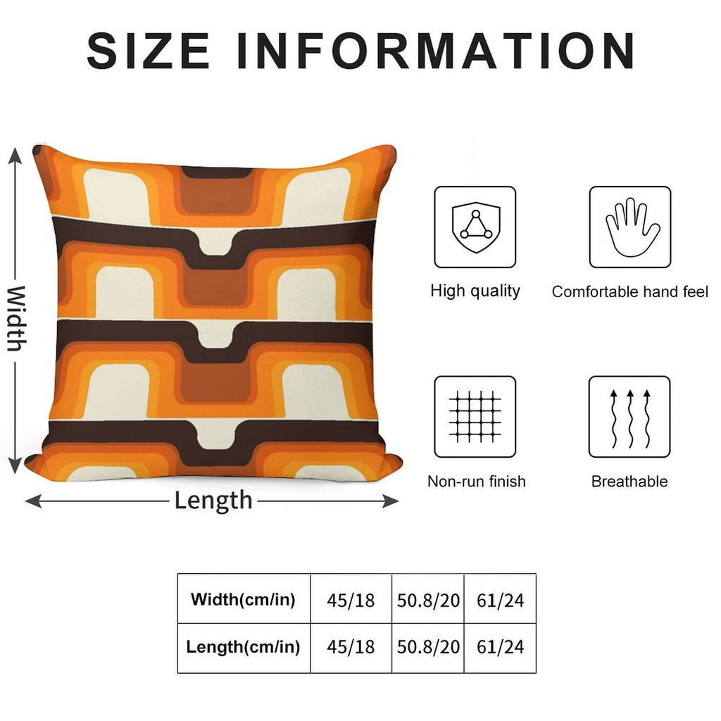 Mid-Century Modern Meets 1970s Orange Soft Ultra-Soft Texture Throw Pillow