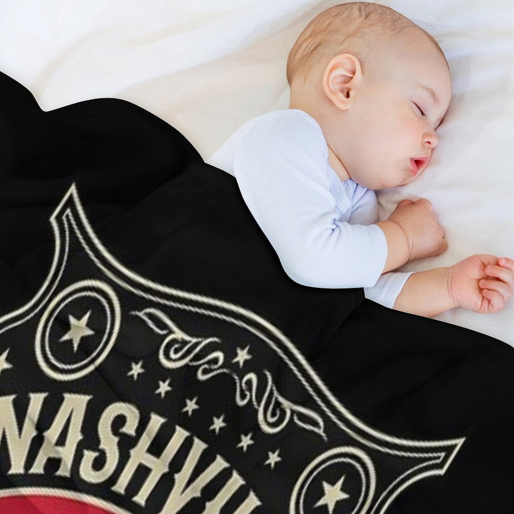 Country Music Lover Vintage Nashville Retro Tennessee Rockabilly Guitars All-season Throw Blanket