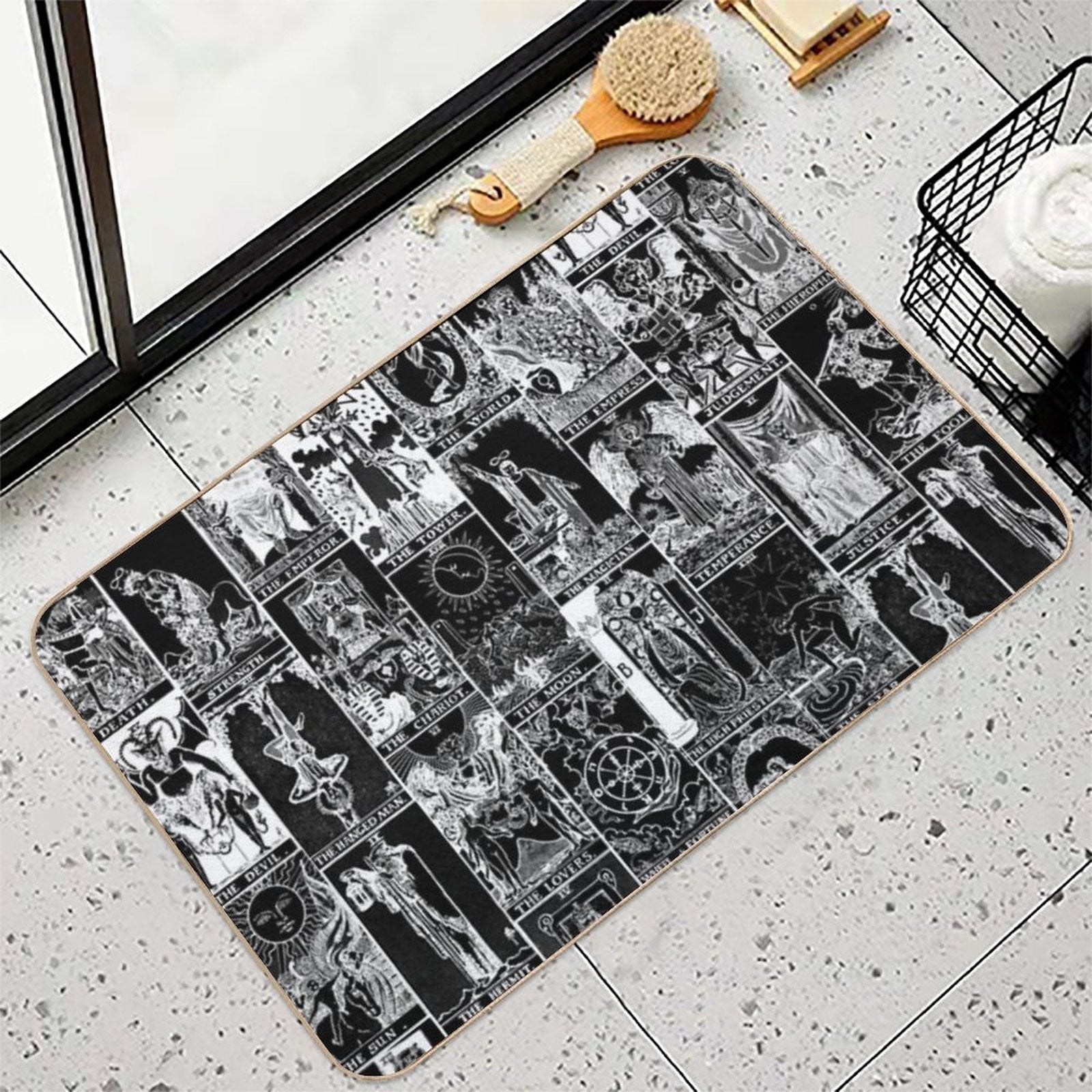 The Major Arcana of Tarot Patchwork  Pet-Safe Bath Mat
