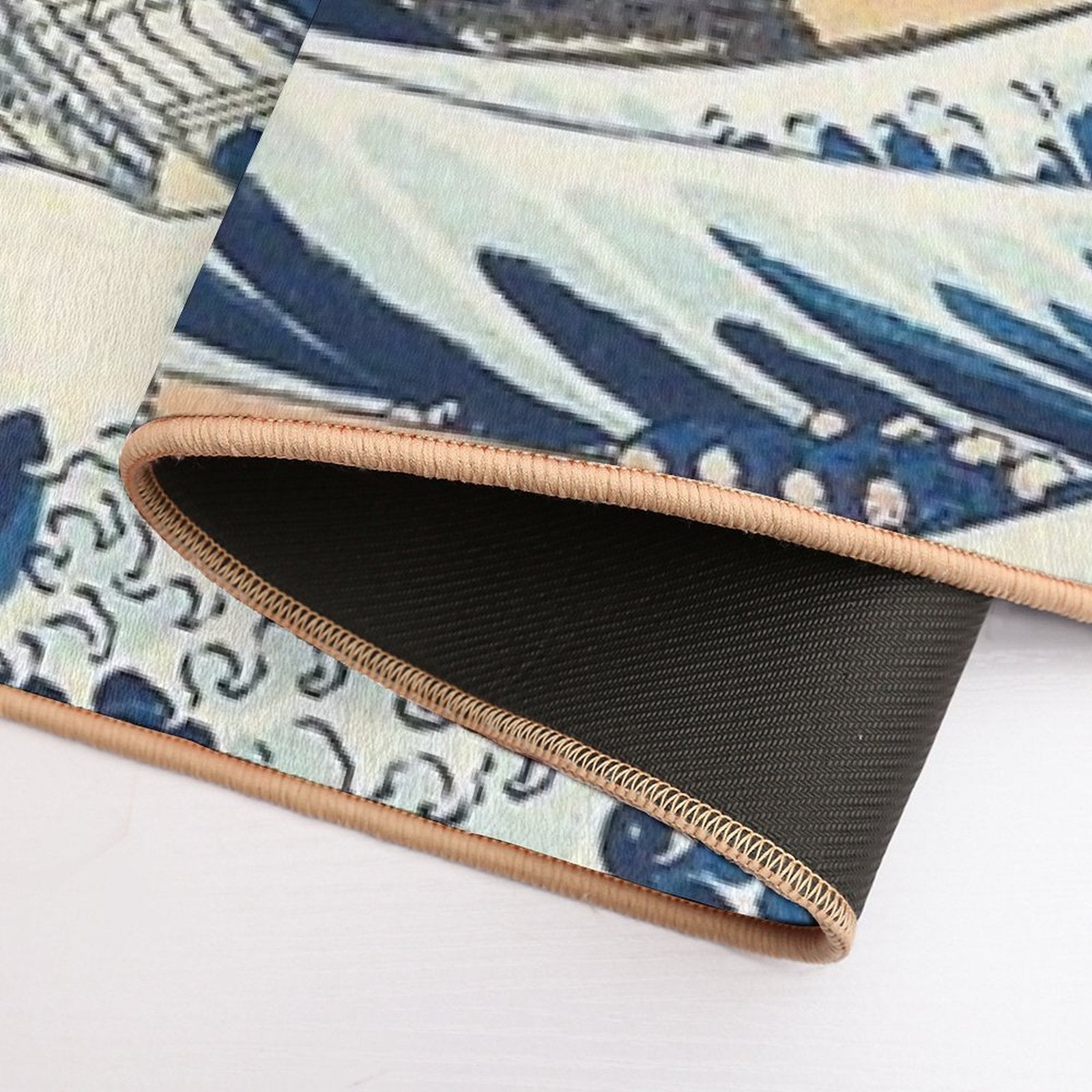The Great Wave Off Kanagawa Retro Vintage Sunset  Rapid-Drying Bath Mat