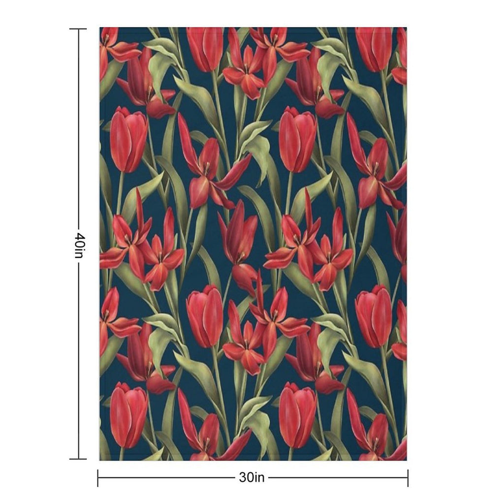 The Red Garden Plush Throw Blanket