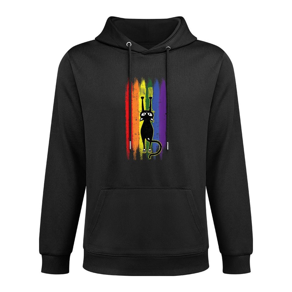 Cat Scratching Gay Pride Funny Kitten Paw Proud LGBT-Q Ally Versatile Streetwear Hoodie