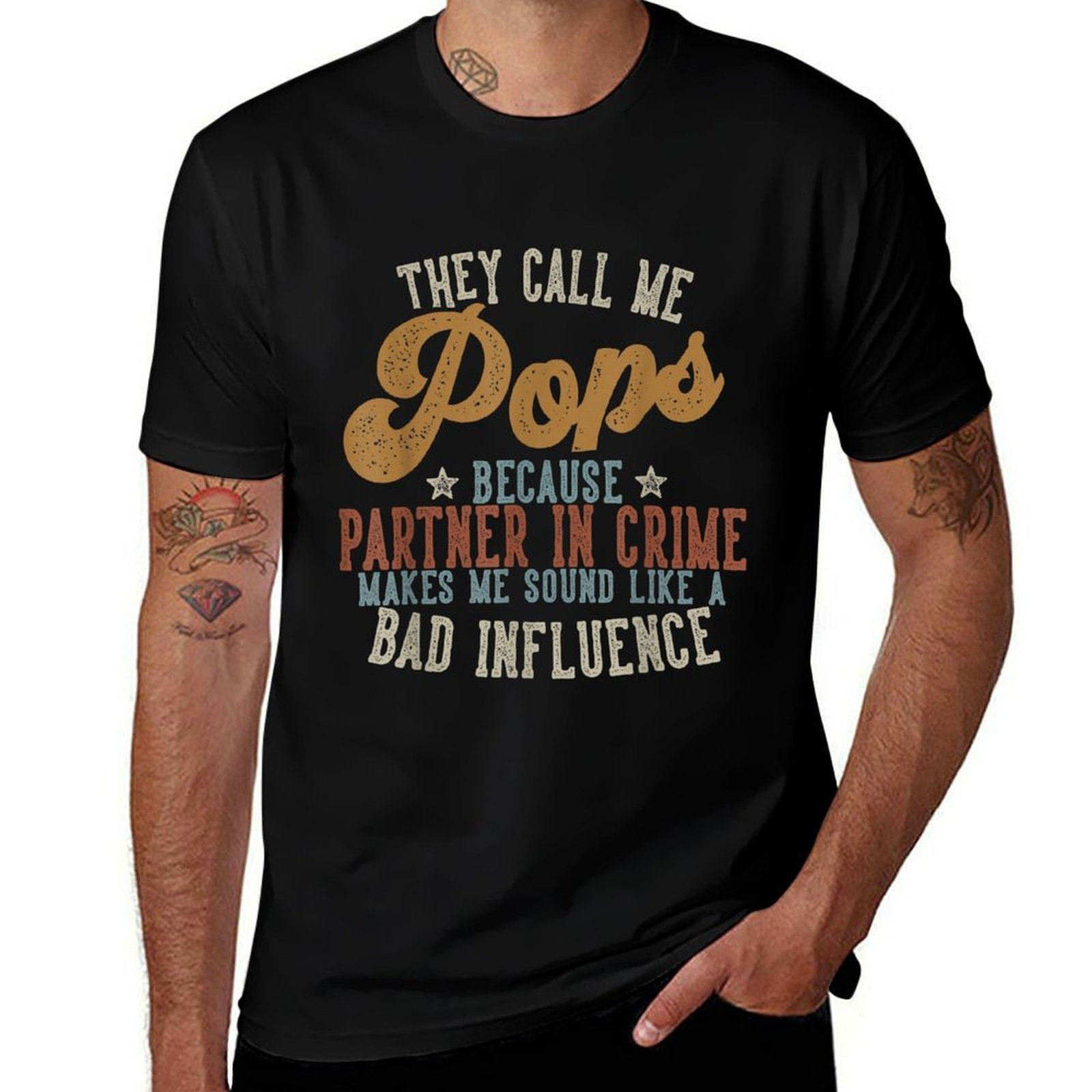 They Call Me Pops Funny Father's Day Pops  Polyester Blend T-Shirt