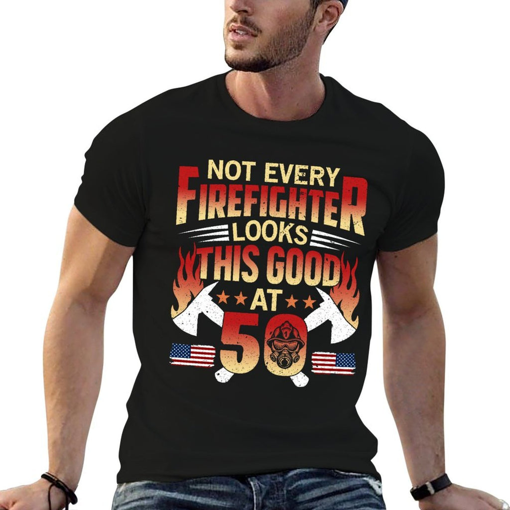 Funny Firefighter 50th Birthday Gift Vintage Gift  High-quality Stitching T-Shirt