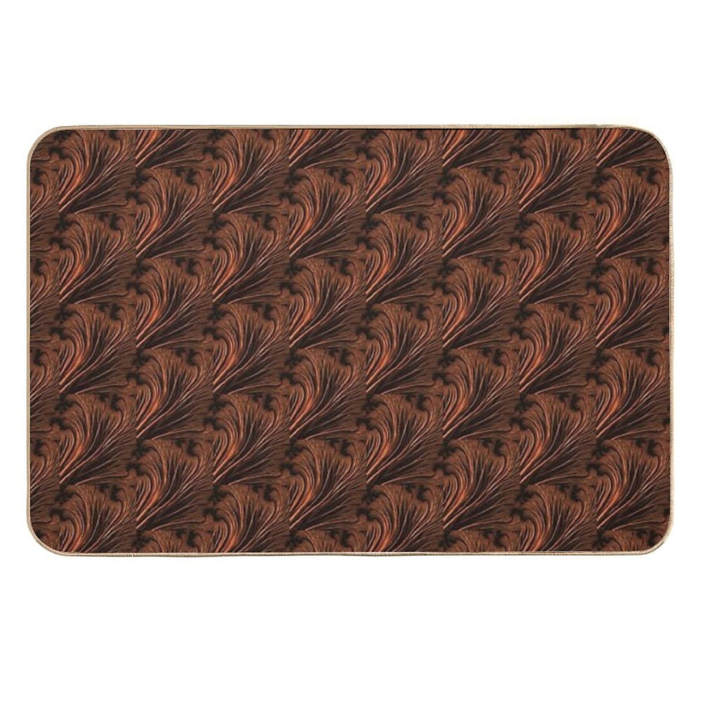 Copper Ostrich Feathers Collection  Pet-Safe Bath Mat