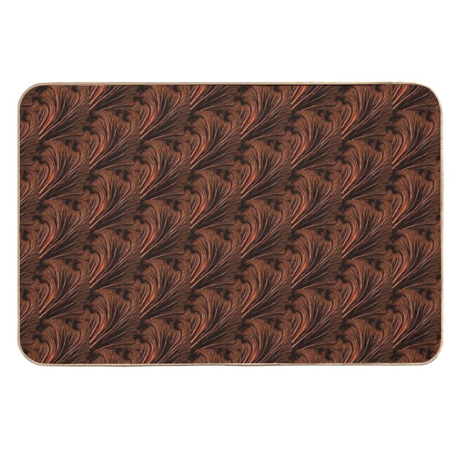 Copper Ostrich Feathers Collection  Pet-Safe Bath Mat