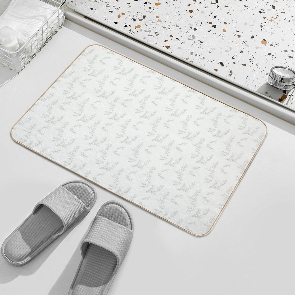 Minimalist Leaves Art  Rapid-Drying Bath Mat