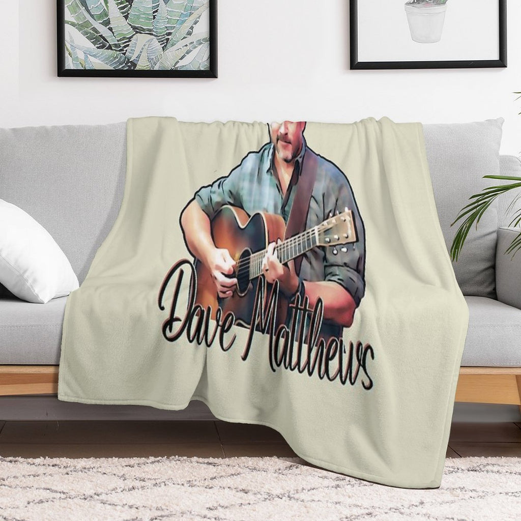 Dave Matthews With Guitar (Cartoon) Durable Throw Blanket