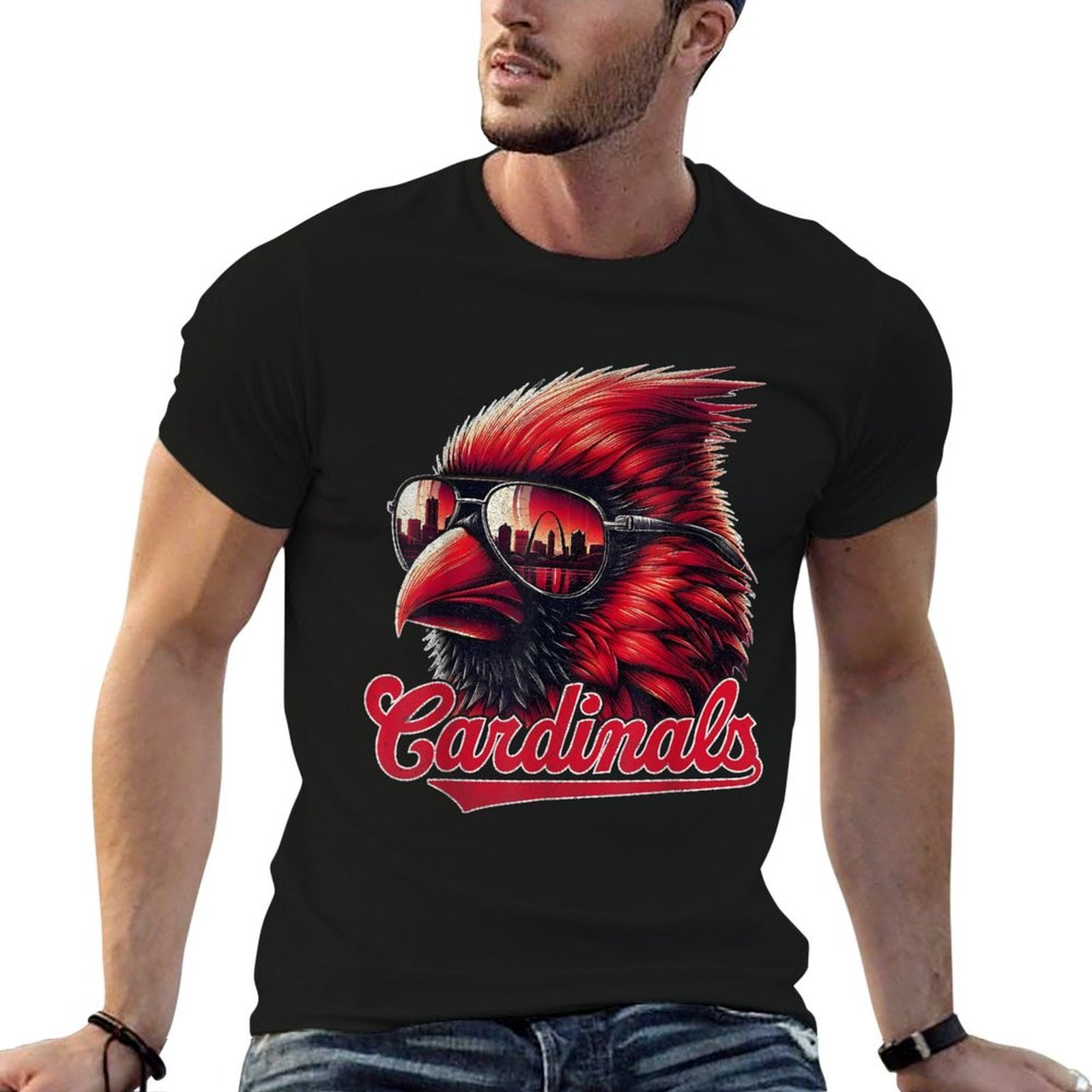 Vintage Cardinals Lovers Apparel Men Kids  Slim-fit Cut T-Shirt
