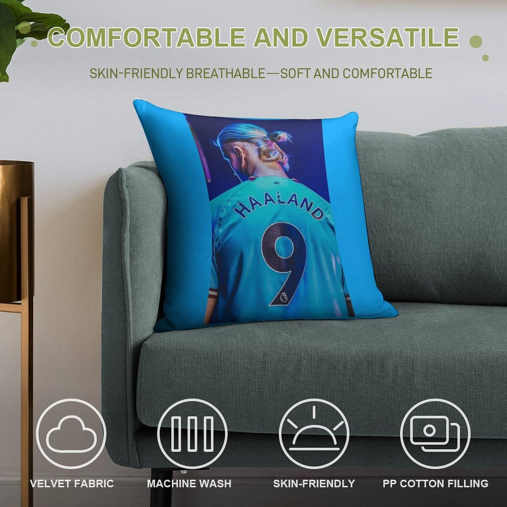 Erling Haaland Soft Shrink-Resistant Throw Pillow