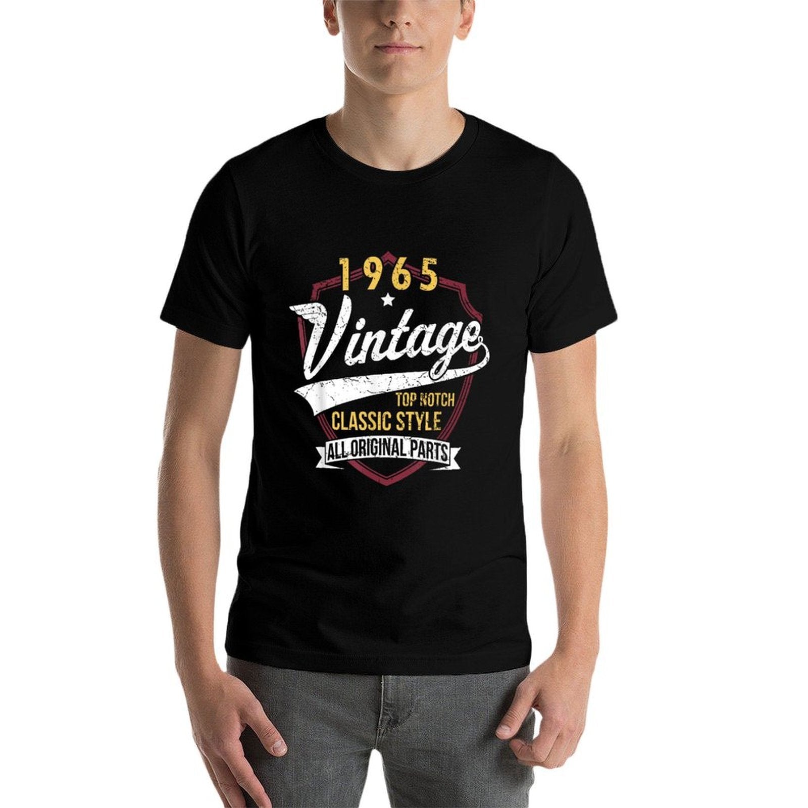 Vintage 60 Birthday Decorations Men 60yr 1965 60th Birthday  Easy-care T-Shirt