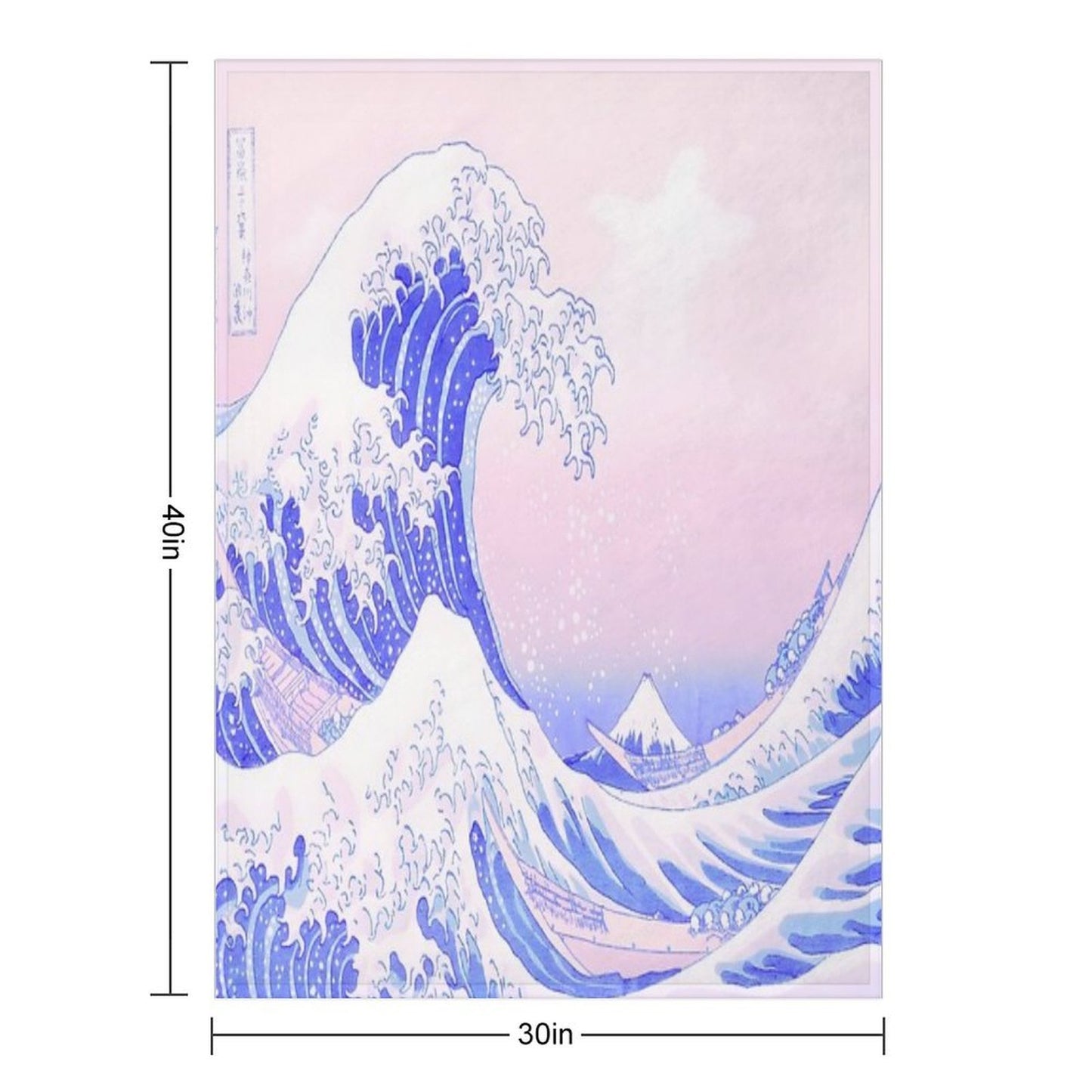 Great Wave Pastel Aesthetic Kawaii Pink Kanagawa Japanese Versatility Throw Blanket
